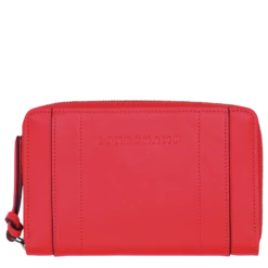 Longchamp 3D Wallet Red - Leather